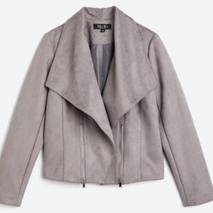 Graphite Mo-Ka Faux Suede Moto Jacket